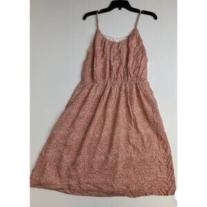 Caslon Floral Midi Dress Sundress Pink Desert Texture Map Size small Sleeveless
